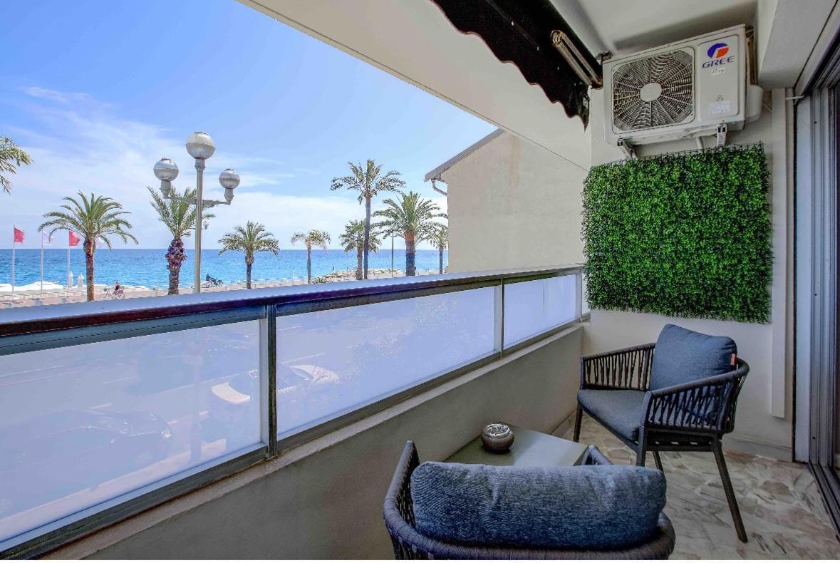 Flat Design With Sea View Promenade Des Anglais Nizza Exterior foto